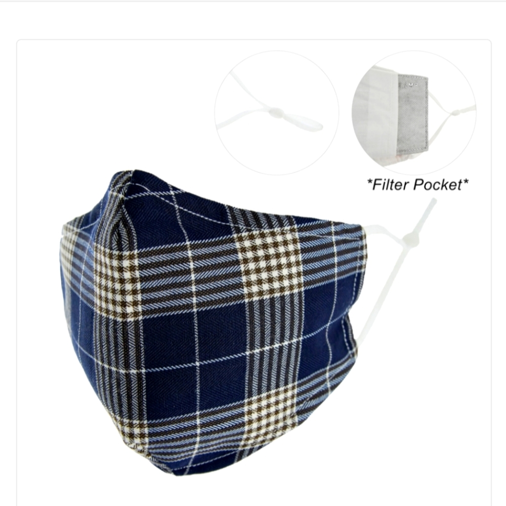 Classic Plaid Unisex Face Mask With Filter Pocket